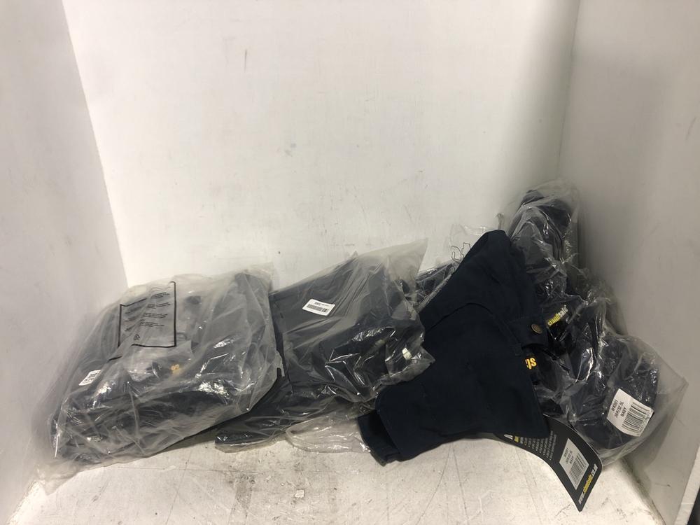 Lot 576  
            Chesterfield SR45 - Parcel Delivery Only 

                
4X ASSORTED WORK WEAR TO INCLUDE STAND SAFE NAVY BLUE WORK TROUSERS UK SIZE 36R/3...