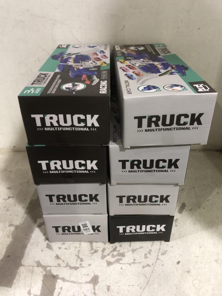 Lot 581  
            Chesterfield SR45 - Parcel Delivery Only 

                
8X TRUCK MULTIUCTIONAL TRANSPORTER TOY (LOCATION: E4)