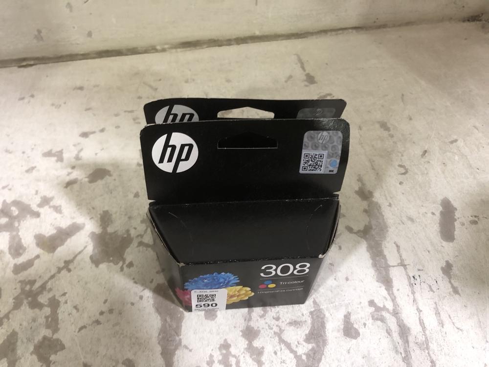 Lot 590  
            Chesterfield SR45 - Parcel Delivery Only 

                
2X HP 308 TRI-COLOUR INK CARTRIDGES (LOCATION: E4)