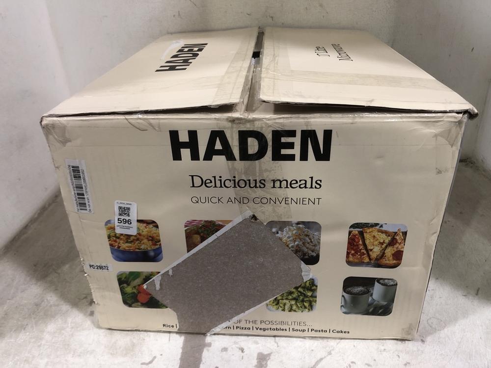 Lot 596  
            Chesterfield SR45 - Parcel Delivery Only 

                
HADEN 17 LITER MICROWAVE OVEN (LOCATION: E4)