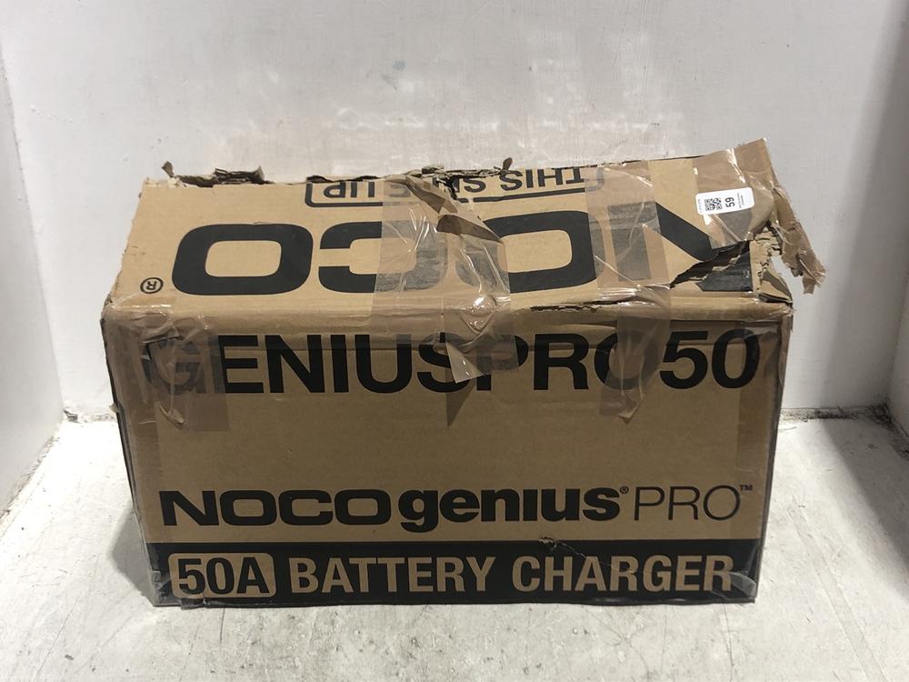 Lot 59  
            Chesterfield SR45 - Parcel Delivery Only 

                
NOCO GENIUS PRO 50 BATTERY CHARGER ORIGINAL RRP £899 (LOCATION: B2)