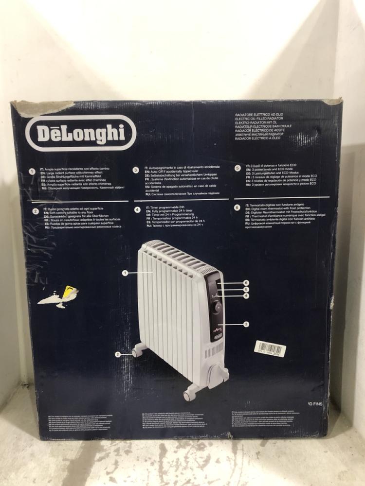 Lot 603  
            Chesterfield SR45 - Parcel Delivery Only 

                
DELONGHI DRAGON 4 PRO ELECTRIC OIL FILLED RADIATOR (LOCATION: E4)