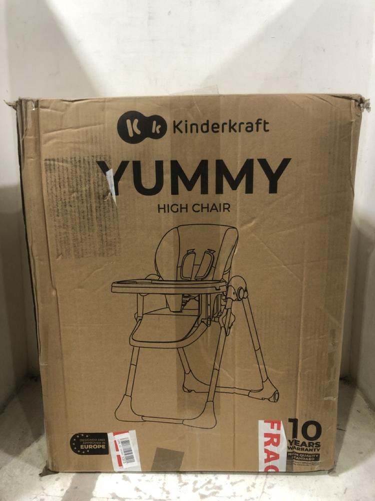 Lot 608  
            Chesterfield SR45 - Parcel Delivery Only 

                
KINERKRAFT YUMMY HIGH CHAIR (LOCATION: E5)