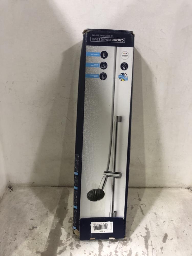 Lot 615  
            Chesterfield SR45 - Parcel Delivery Only 

                
GROHE QUICK FIX SHOWER RAIL 600MM (LOCATION: E5)