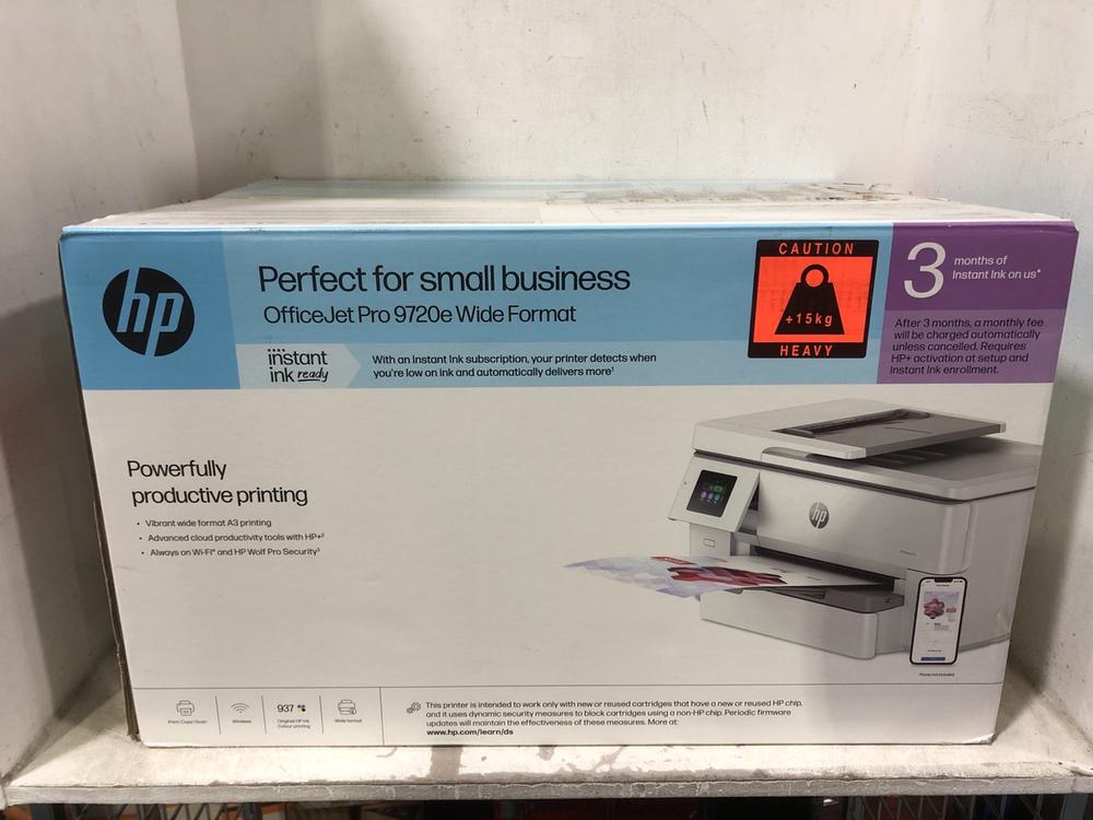 Lot 622  
            Chesterfield SR45 - Parcel Delivery Only 

                
HP OFICEJET PRO 972OE WIDE FORMAT PRINTER ORIGINAL RRP £209 (LOCATION: E5)