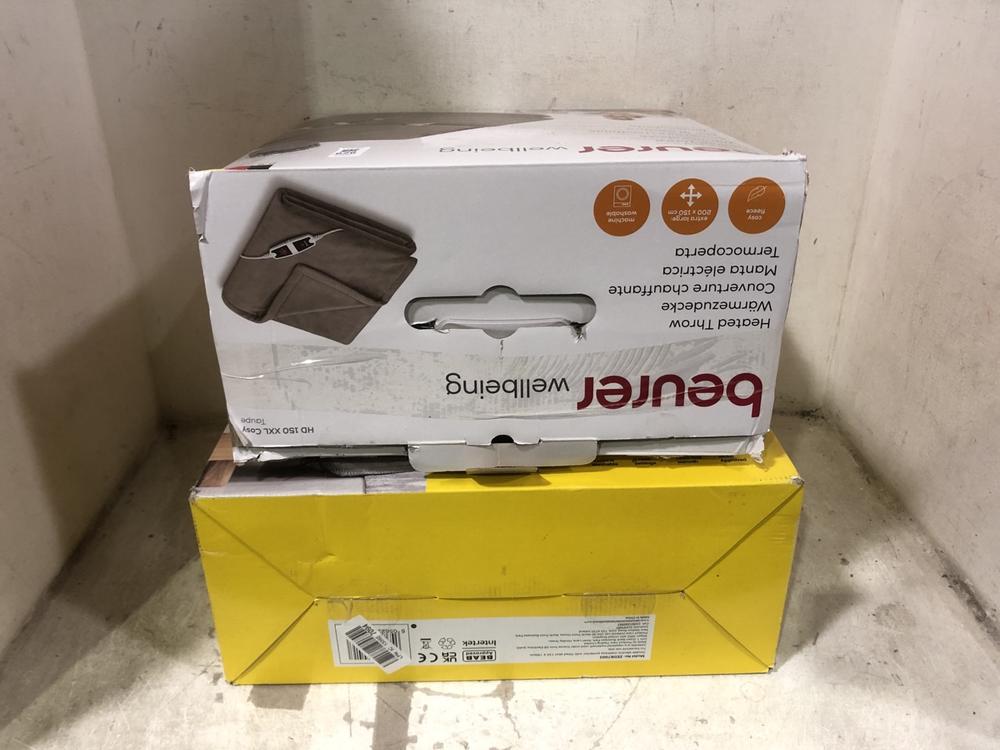 Lot 626  
            Chesterfield SR45 - Parcel Delivery Only 

                
BEURER WELLBEING HEATED THROW TO INCLUDE ZANUSSI DOUBLE ELECTRIC MATTRESSS PROTEC...