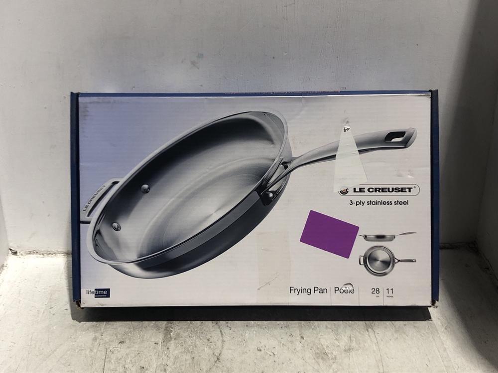 Lot 62  
            Chesterfield SR45 - Parcel Delivery Only 

                
LE CREUSET 3-PLY STAINLESS STEEL KOEKENPAN ORIGINAL RRP £169 (LOCATION: B2)