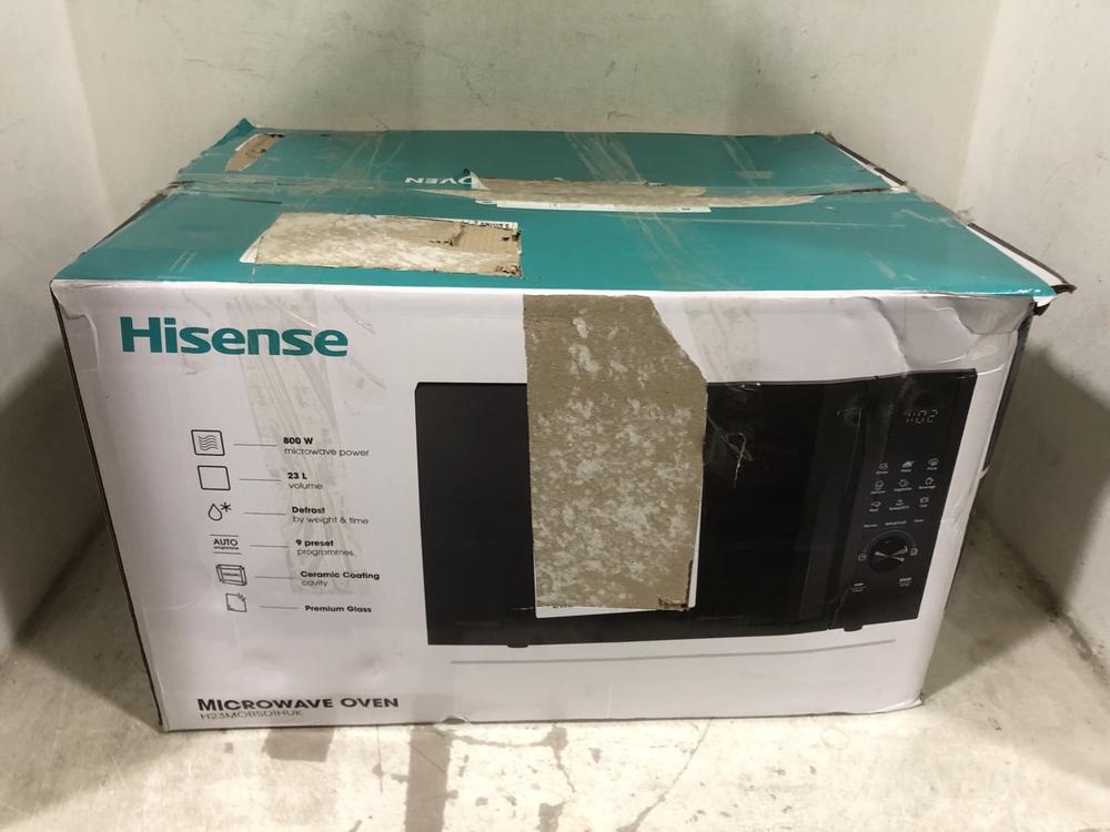 Lot 640  
            Chesterfield SR45 - Parcel Delivery Only 

                
HISENSE MICROWAVE OVEN H23MOBSD1HUK (LOCATION: E6)