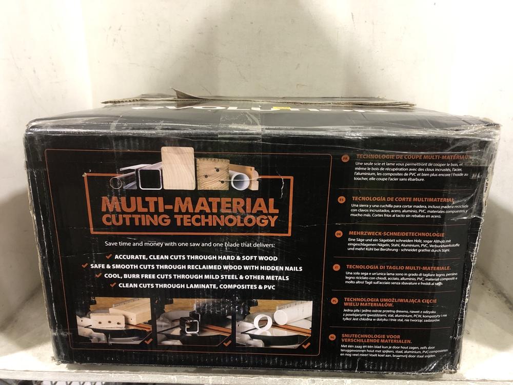 Lot 652  
            Chesterfield SR45 - Parcel Delivery Only 

                
EVOLUTIONS 210MM TCT MULTI-MATERIAL CUTTING TABLE & MITRE SAW (LOCATION: E6)