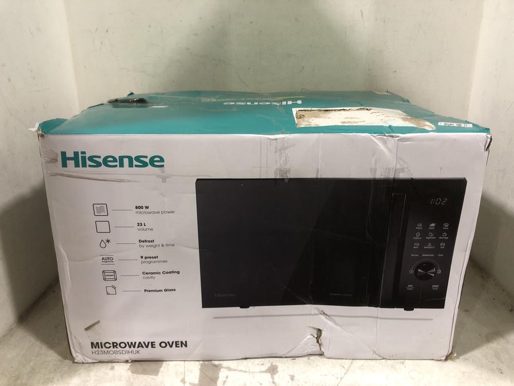 Lot 654  
            Chesterfield SR45 - Parcel Delivery Only 

                
HISENSE MICROWAVE OVEN H23MOBSD1HUK (LOCATION: E6)
