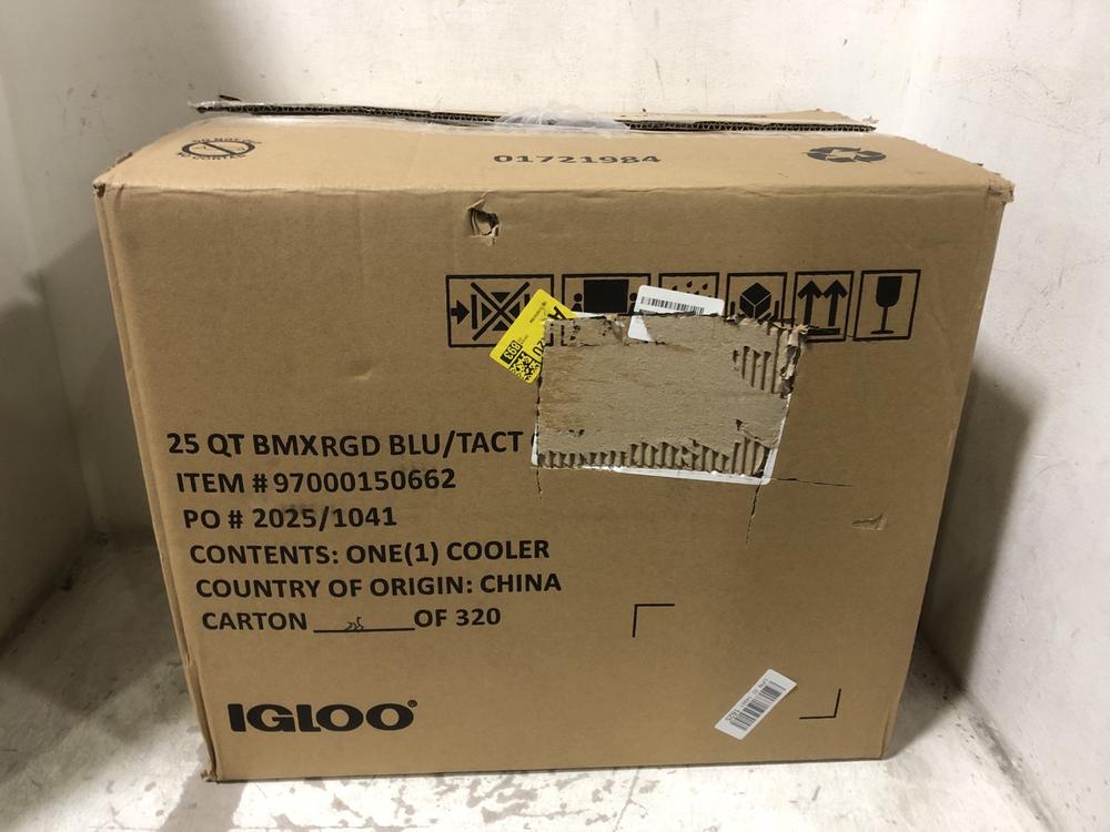 Lot 658  
            Chesterfield SR45 - Parcel Delivery Only 

                
IGLOO COOLER BMX 25 (LOCATION: E7)