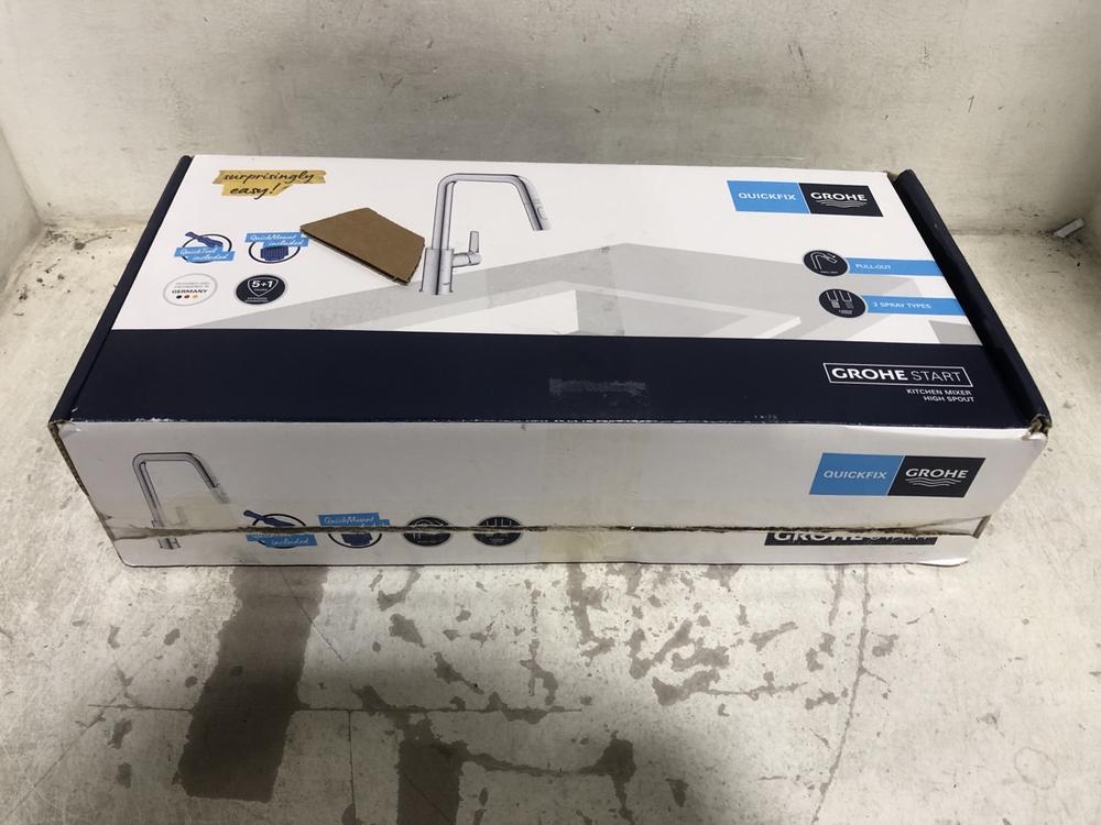 Lot 679  
            Chesterfield SR45 - Parcel Delivery Only 

                
GROHE QUICKFIX KITCHEN MIXER HIGH SPOUT (LOCATION: E8)