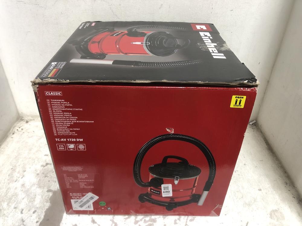 Lot 680  
            Chesterfield SR45 - Parcel Delivery Only 

                
EINHELL ASH VACUUM CLEANER (LOCATION: E8)