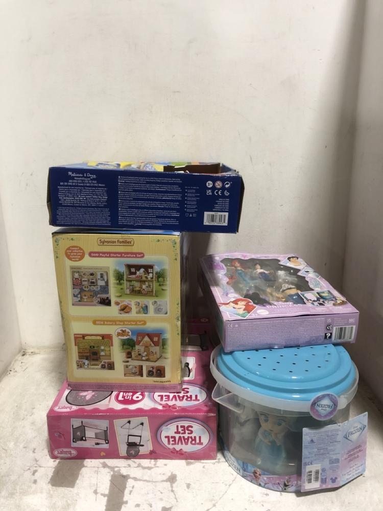 Lot 704  
            Chesterfield SR45 - Parcel Delivery Only 

                
7X ASSORTED TOYS TO INCLUDE MELISSA & DOUG CLEAN UP TIME PLAY SET (LOCATION: E8)