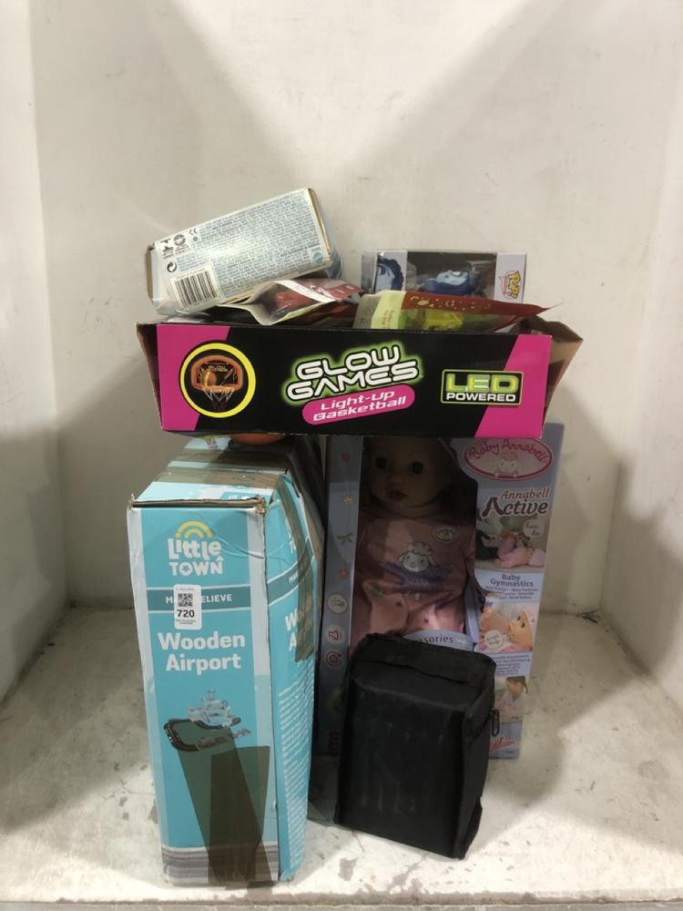 Lot 720  
            Chesterfield SR45 - Parcel Delivery Only 

                
8X ASSORTED TOYS TO INCLUDE LITTLE TOWN WOODEN AIRPORT (LOCATION: E9)