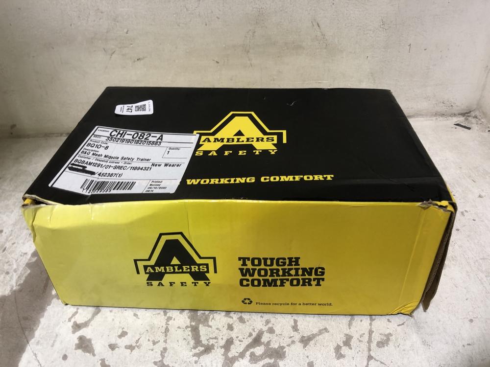 Lot 747  
            Chesterfield SR45 - Parcel Delivery Only 

                
AMBLERS SAFETY TOUGH WORKING COMFORT FS40C UK 8 BLACK (LOCATION: E10)