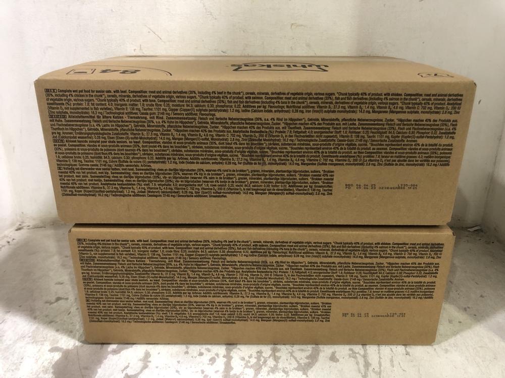 Lot 766  
            Chesterfield SR45 - Parcel Delivery Only 

                
2X WHISKAS 84 X 85G VARIETY PACK BBE MAYBE OUT OF DATE (LOCATION: PALLET)