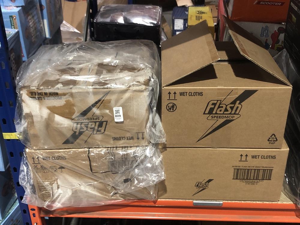 Lot 809  
            Chesterfield SR45 - Parcel Delivery Only 

                
4X FLASH SPEEDMOP MRS HINCH'S VACAY VIBES EDITION 4 X 24 WIPES PER PACK ORIGINAL ...