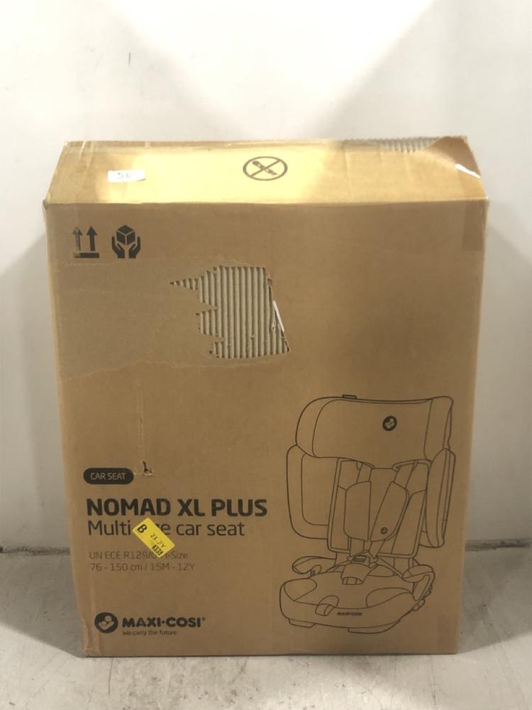 Lot 828  
            Chesterfield SR45 - Parcel Delivery Only 

                
MAXI.COSI NOMAD XL PLUS MULTI-AGE CAR SEAT (LOCATION: D2)