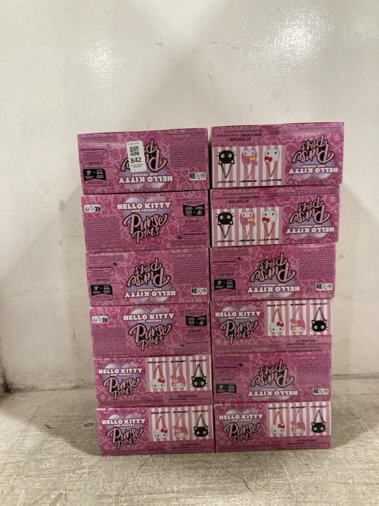 Lot 842  
            Chesterfield SR45 - Parcel Delivery Only 

                
12 X HELLO KITTY AND FRIENDS PURSE PET (LOCATION: D2)