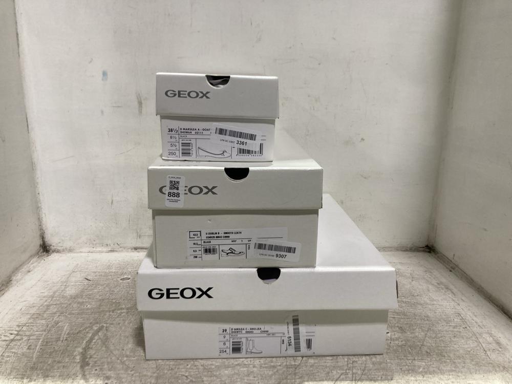 Lot 888  
            Chesterfield SR45 - Parcel Delivery Only 

                
3X ASSORTED BRANDED SHOES TO INCLUDE GEOX U DUBLIN B - SMOOTH LEATHER UK SIZE 9.5...