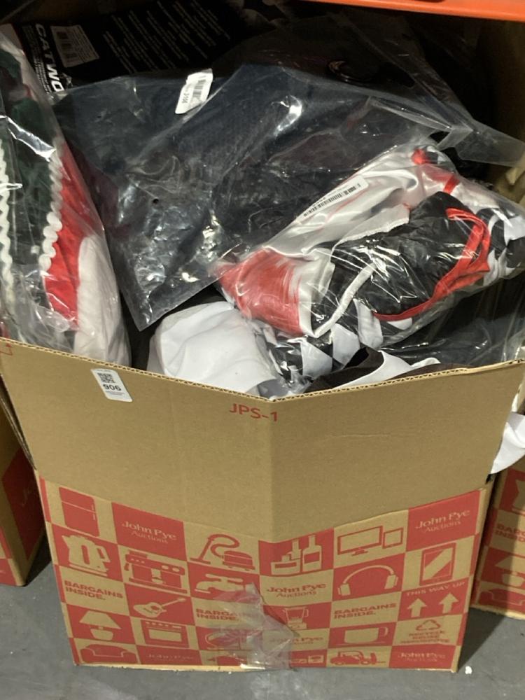 Lot 906  
            Chesterfield SR45 - Parcel Delivery Only 

                
BOX OF ASSORTED FANCY DRESS TO INCLUDE RUBES CATWOMAN ADULT COSTUME (LOCATION: D4)