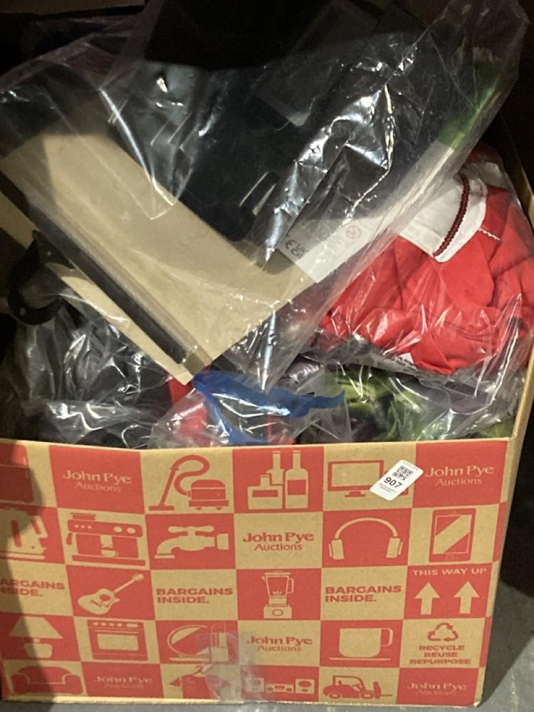 Lot 907  
            Chesterfield SR45 - Parcel Delivery Only 

                
BOX OF ASSORTED FANCY DRESS TO INCLUDE MINECRAFT ENDER DRAGON 7-8 YEARS (LOCATION...
