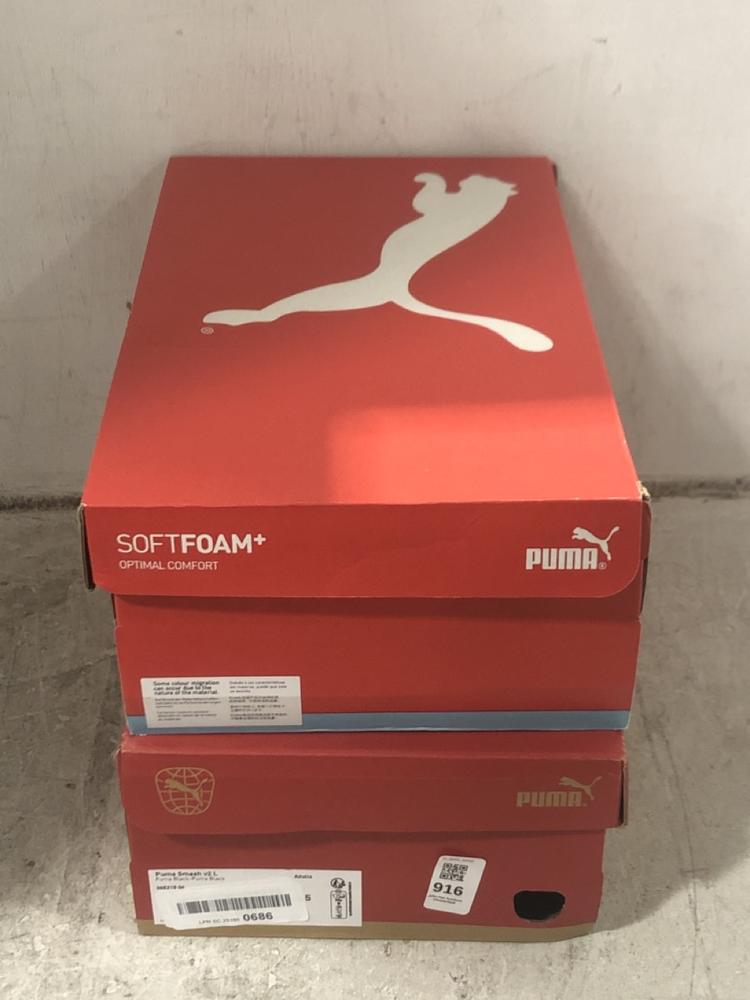 Lot 916  
            Chesterfield SR45 - Parcel Delivery Only 

                
PUMA SMASH V2 UK SIZE 10 TO INCLUDE PUMA SMASH V2 L UK SIZ 10 (LOCATION: D5)