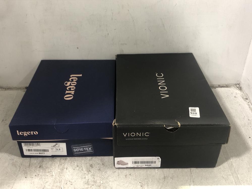 Lot 920  
            Chesterfield SR45 - Parcel Delivery Only 

                
LEGERO WFITE G PINO UK SIZE 3.5 TO INCLUDE VIONIC 23WALK 2.0 UK SIZE 7 (LOCATION:...