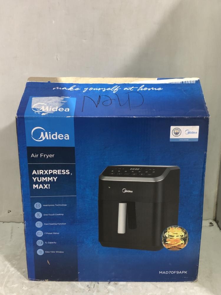 Lot 935  
            Chesterfield SR45 - Parcel Delivery Only 

                
MIDEA AIR FRYER MAD70F9APK (LOCATION: D5)