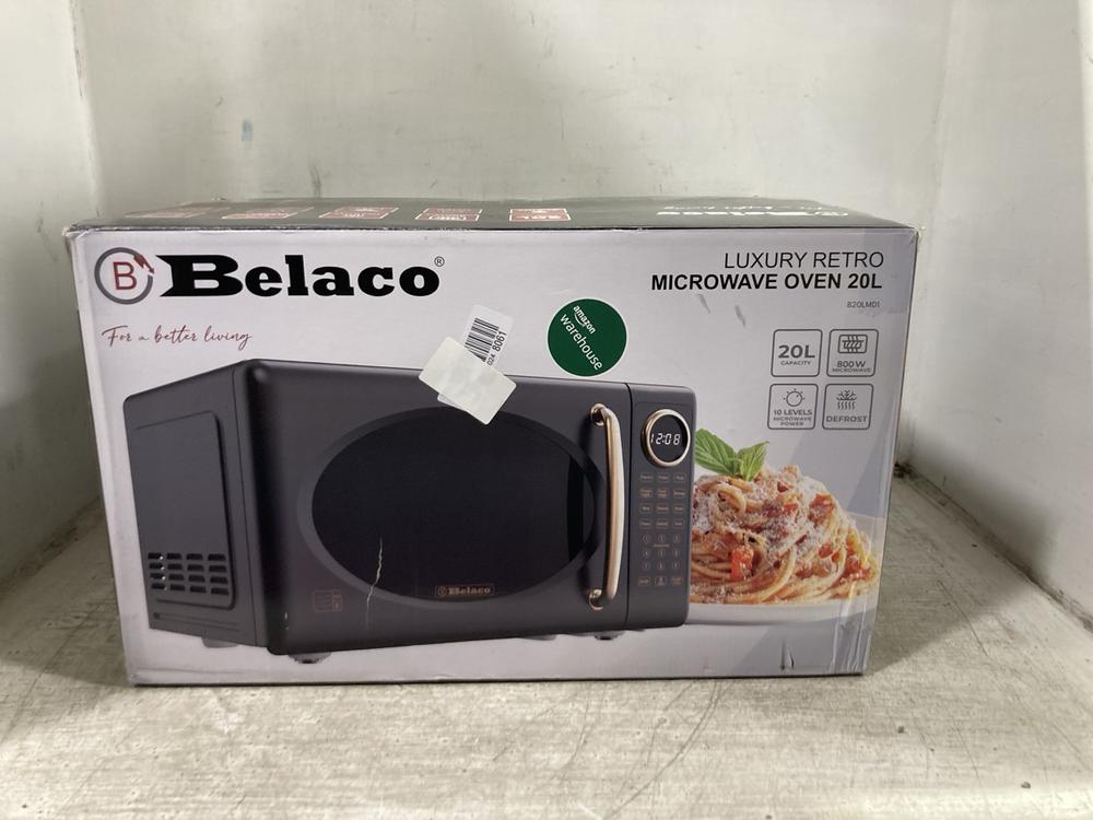 Lot 965  
            Chesterfield SR45 - Parcel Delivery Only 

                
BELACO LUXURY RETRO MICROWAVE OVEN 20L (LOCATION: D7)