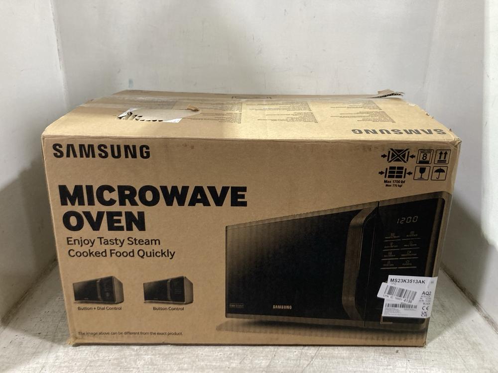 Lot 966  
            Chesterfield SR45 - Parcel Delivery Only 

                
SAMSUNG MICROWAVE OVEN MS23K3513AK (LOCATION: D7)