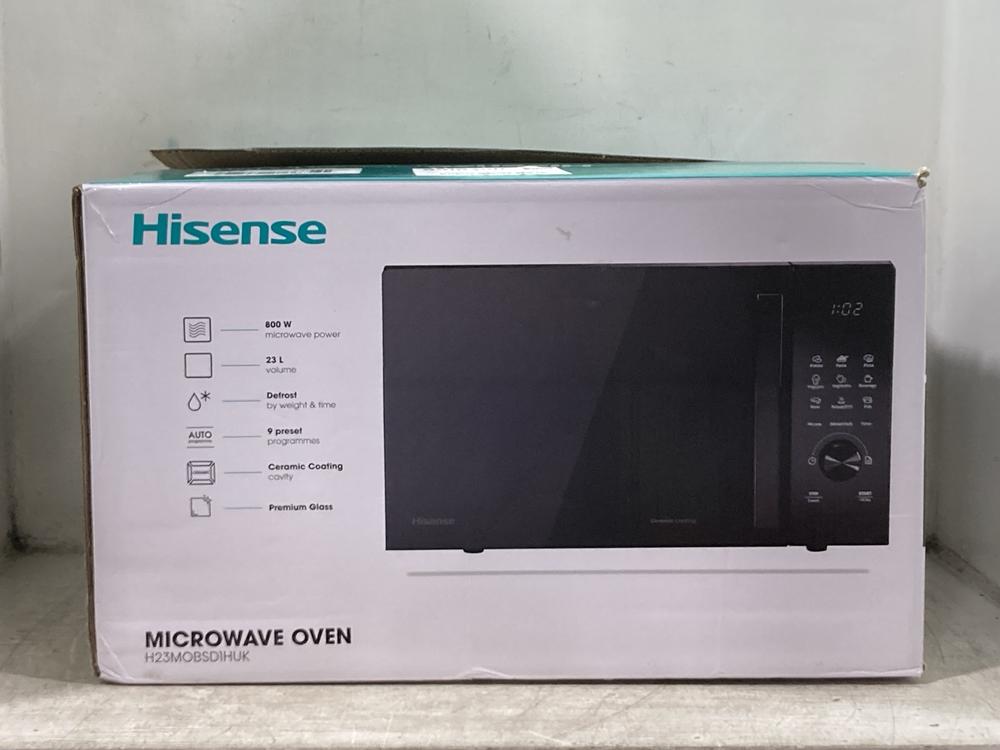 Lot 988  
            Chesterfield SR45 - Parcel Delivery Only 

                
HISENSE MICOWAVE OVEN H23MOBSD1HUK (LOCATION: D7)