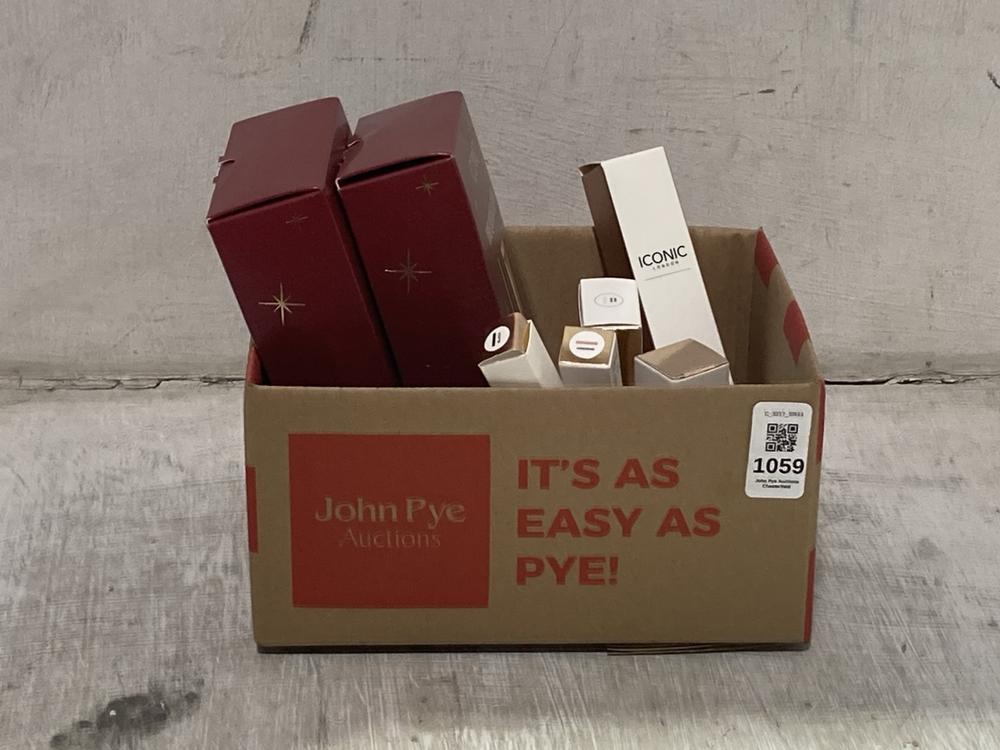 Lot 1059  
            Chesterfield SR44 - Parcel Delivery Only 

                
BOX OF ASSORTED ICONIC BEAUTY PRODUCTS TO INCLUDE ICONIC THE QUICK GLOW GIFT SET ...