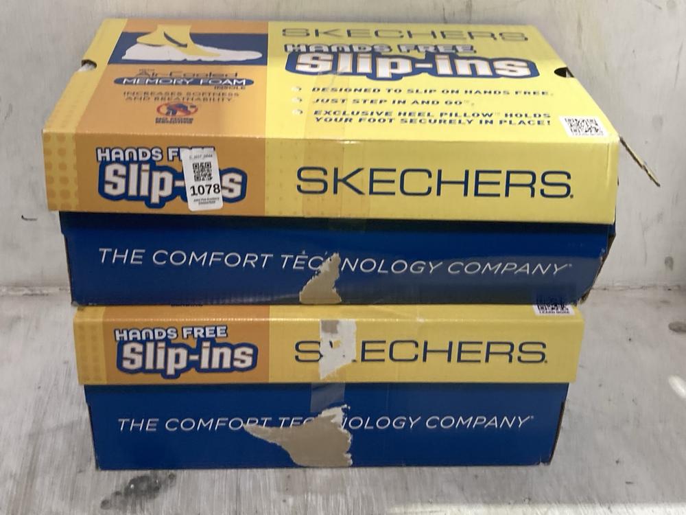 Lot 1078  
            Chesterfield SR44 - Parcel Delivery Only 

                
SKETCHERS WALK FLEX TRAINERS IN BLACK SIZE UK 10 TO INCLUDE SKETCHERS WALK FLEX T...