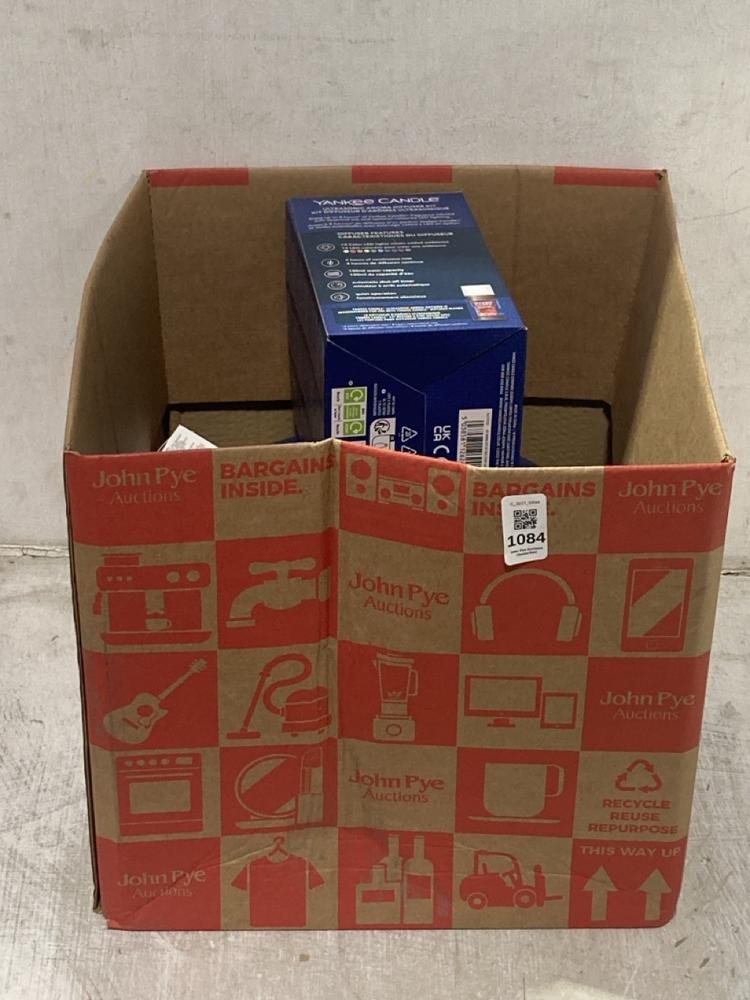 Lot 1084  
            Chesterfield SR44 - Parcel Delivery Only 

                
BOX OF HOUSE ITEMS TO INCLUDE YANKEE CANDLE DIFFUSER BLEND (LOCATION: D8)