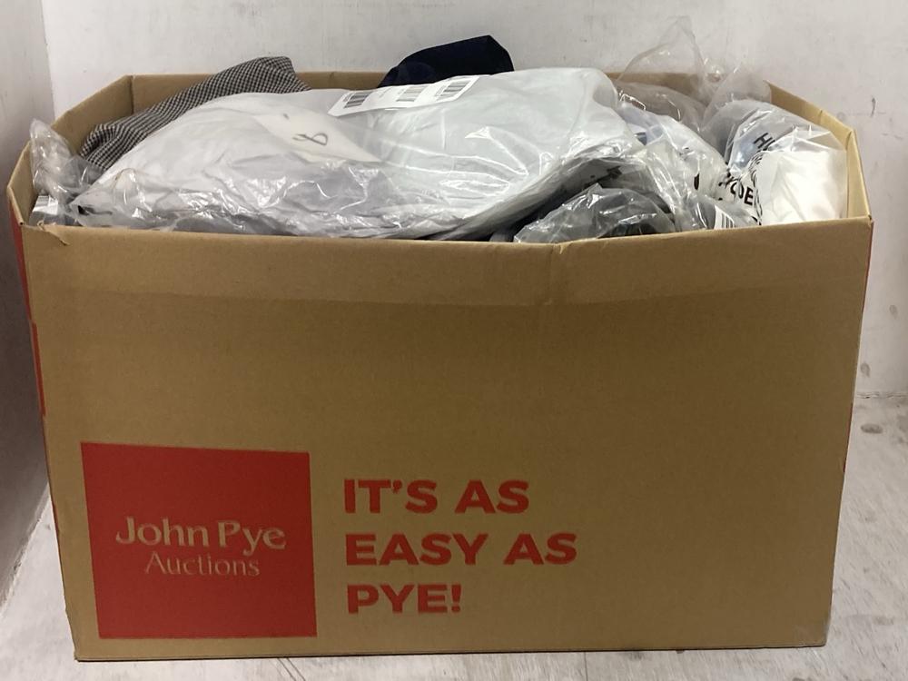 Lot 1085  
            Chesterfield SR44 - Parcel Delivery Only 

                
BOX OF ASSORTED ADULT CLOTHES TO INCLUDE NEW LOOK WOMEN'S TROUSERS SIZE 12 IN MUL...