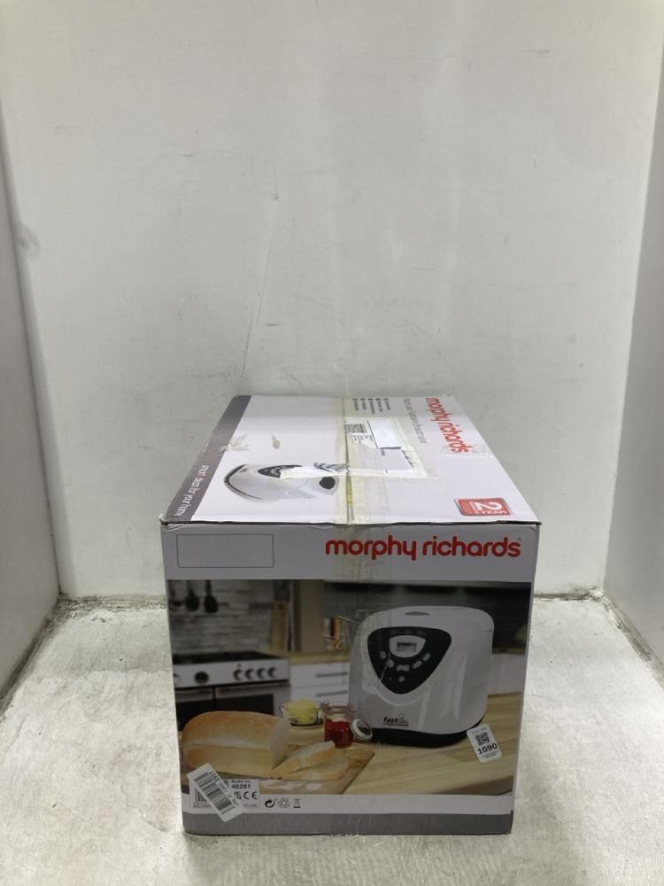 Lot 1090  
            Chesterfield SR44 - Parcel Delivery Only 

                
MORPHY RICHARDS BREAD MAKER IN WHITE (LOCATION: C1)