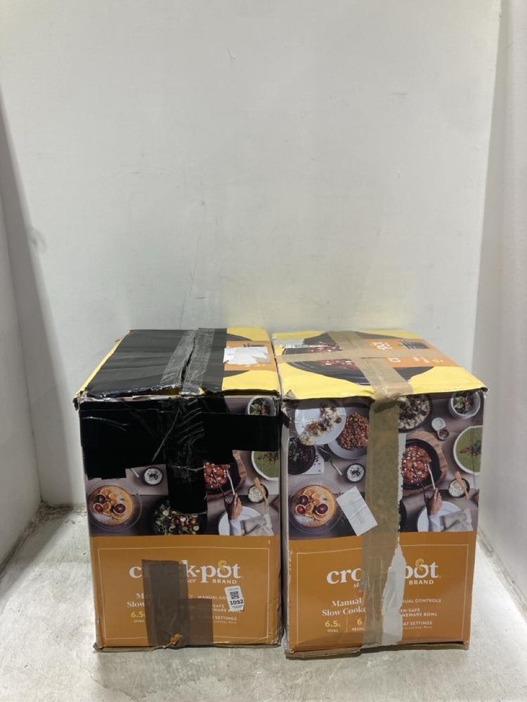 Lot 1092  
            Chesterfield SR44 - Parcel Delivery Only 

                
2 X CROCK POT SLOW COOKER 6.5L (LOCATION: C1)