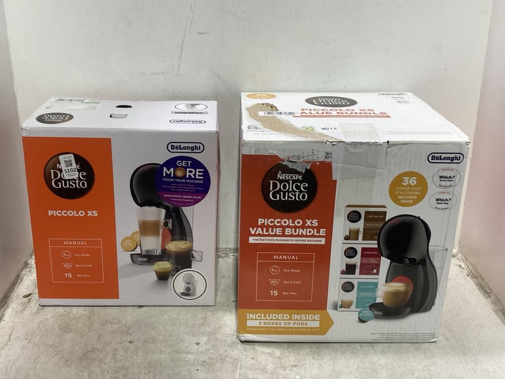 Lot 1102  
            Chesterfield SR44 - Parcel Delivery Only 

                
DELONGHI NESCAFE DOLCE GUSTO PICCOLO XS COFFEE MACHINE TO INCLUDE DELONGHI NESCAF...