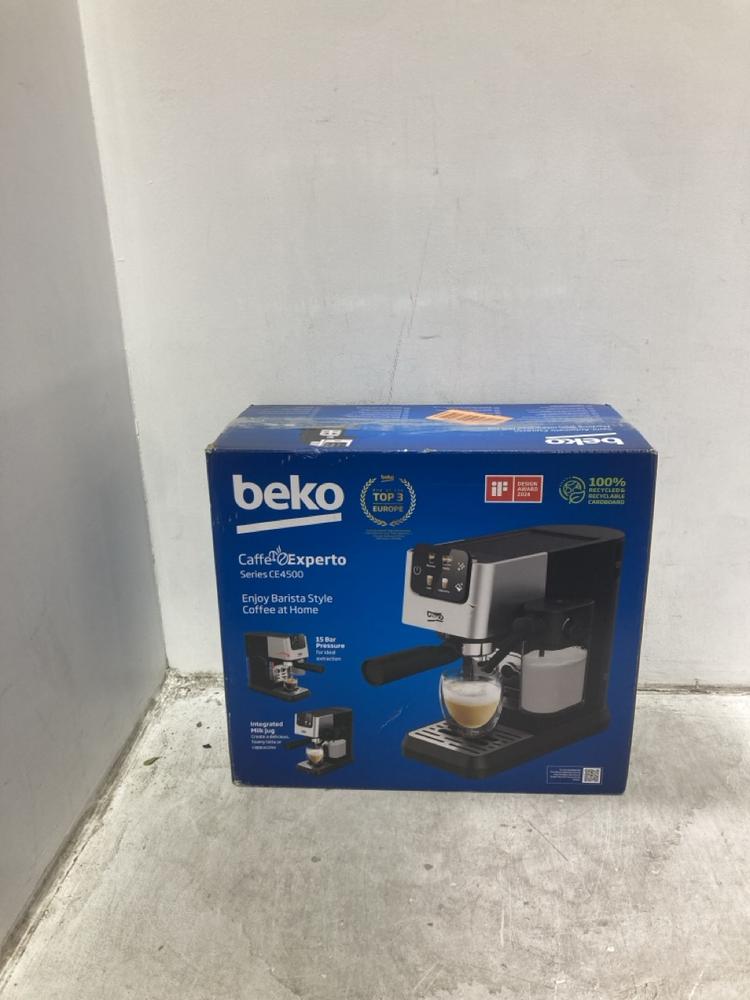 Lot 1103  
            Chesterfield SR44 - Parcel Delivery Only 

                
BEKO CAFFE ESPRESSO COFFEE MACHINE (LOCATION: C1)