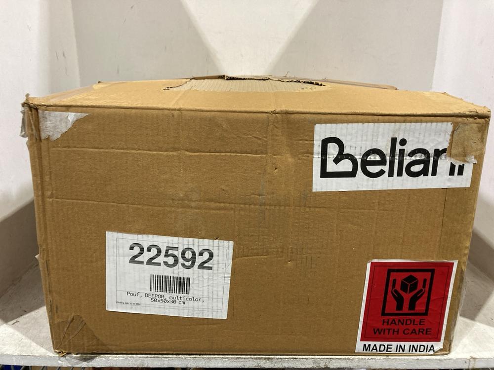 Lot 1122  
            Chesterfield SR44 - Parcel Delivery Only 

                
BELIANI POUFFE DEEPOR JUTE MULTICOLOUR 50 CM 50 CM 30 CM 
- ITEM NO. 22592 - ORIG...