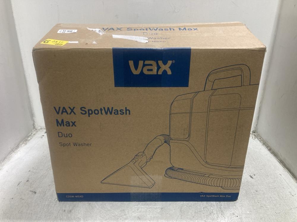 Lot 1173  
            Chesterfield SR44 - Parcel Delivery Only 

                
VAX SPOT WASH MAX DUO SPOT WASHER (LOCATION: C4)
