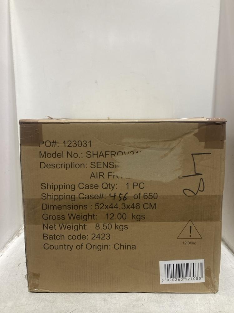 Lot 1175  
            Chesterfield SR44 - Parcel Delivery Only 

                
SENSIO HOME AIR FRYER OVEN 21L (LOCATION: C4)