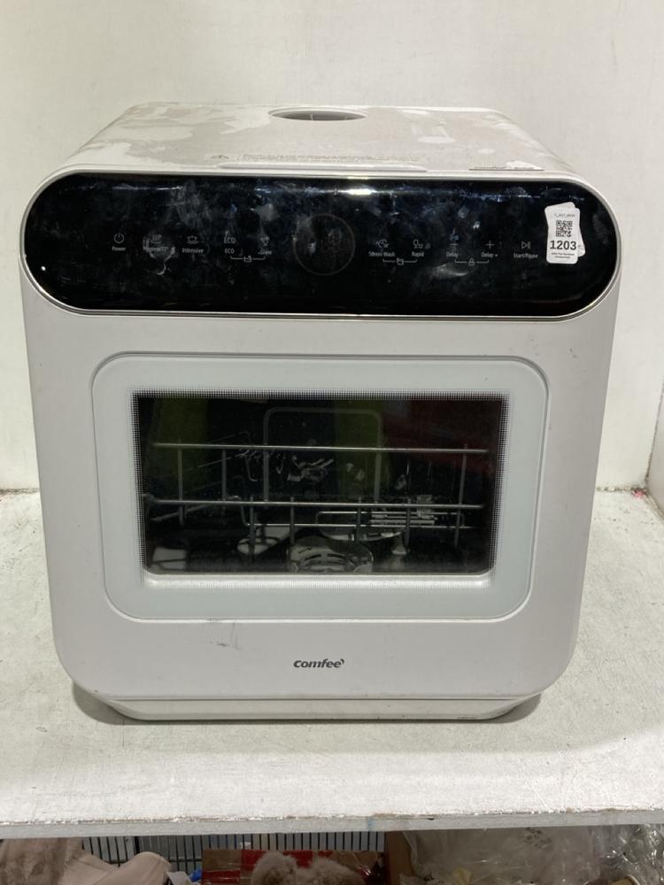 Lot 1203  
            Chesterfield SR44 - Parcel Delivery Only 

                
COMFEE' TABLE TOP DISHWASHER, MINI COUNTERTOP DISHWASHER - ORIGINAL RRP £230 (LOC...
