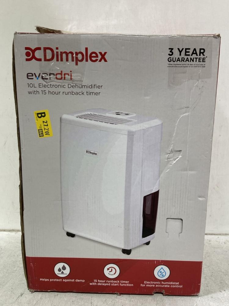 Lot 1204  
            Chesterfield SR44 - Parcel Delivery Only 

                
DIMPLEX EVERDRI 10L ELECTRONIC DEHUMIDIFIER (LOCATION: C5)