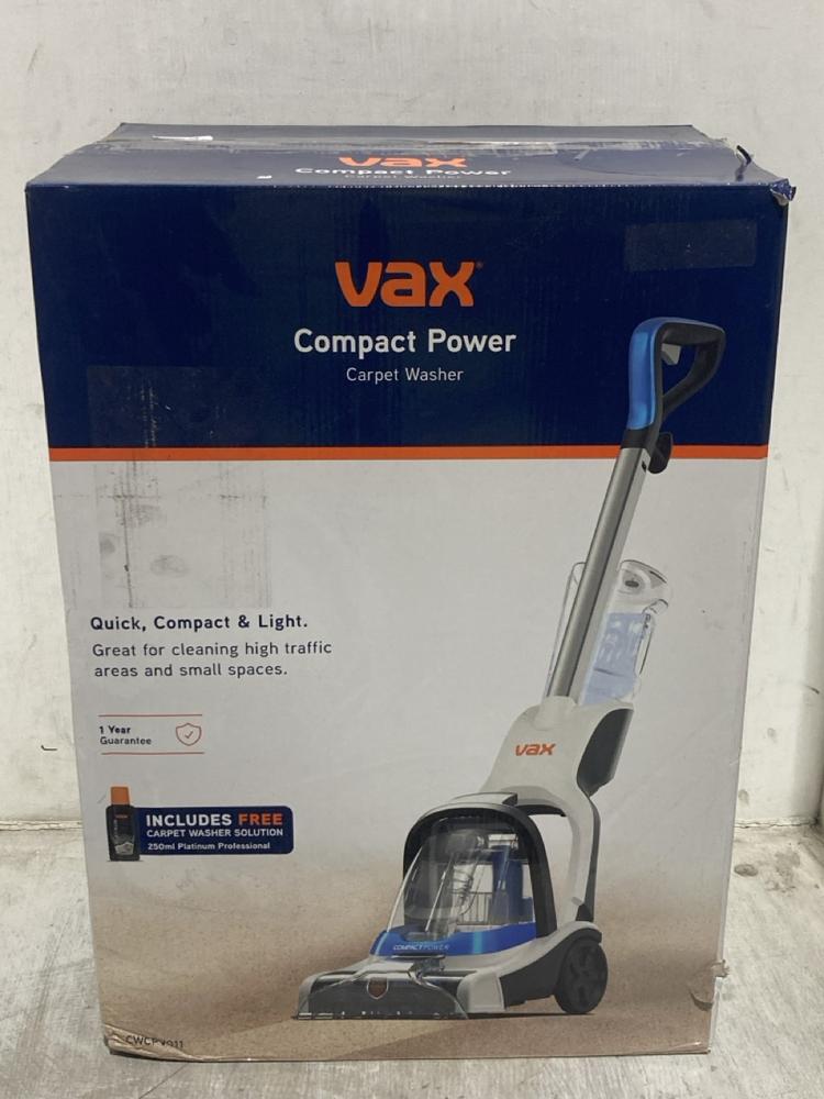 Lot 1215  
            Chesterfield SR44 - Parcel Delivery Only 

                
VAX COMPACT POWER CARPET WASHER (LOCATION: C6)