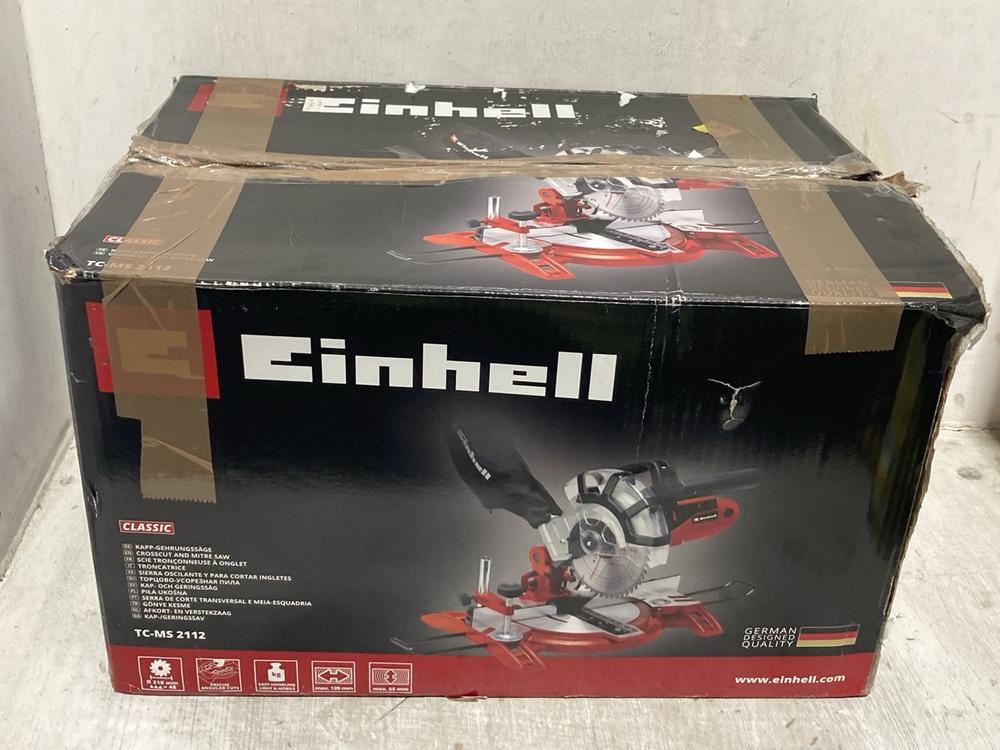 Lot 1223  
            Chesterfield SR44 - Parcel Delivery Only 

                
EINHELL CROSSCUT AND MITRE SAW 210MM - TC-MS 2112 (LOCATION: C6)