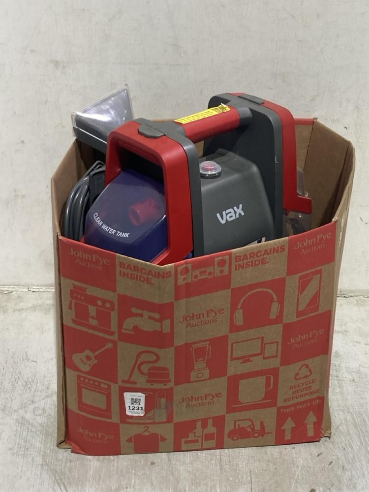 Lot 1231  
            Chesterfield SR44 - Parcel Delivery Only 

                
VAX SPOT WASH DUO SPOT WASHER (LOCATION: C6)