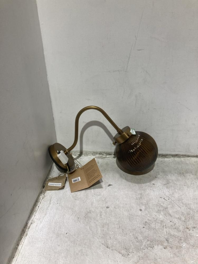 Lot 1273  
            Chesterfield SR44 - Parcel Delivery Only 

                
NKUKU KONNIE BATHROOM WALL LIGHT - AMBER - ITEM NO. KL4001 - ORIGINAL RRP £120 (L...